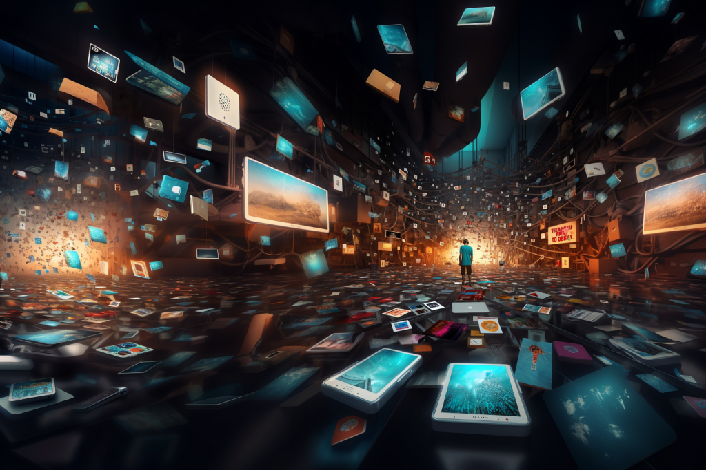 Una persona usando smartphones compartiendo contenido en redes sociales