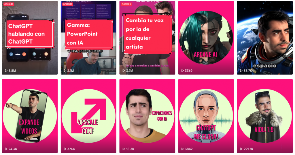 Perfil de TikTok @estebandiba divulgación sobre IA generativa en español